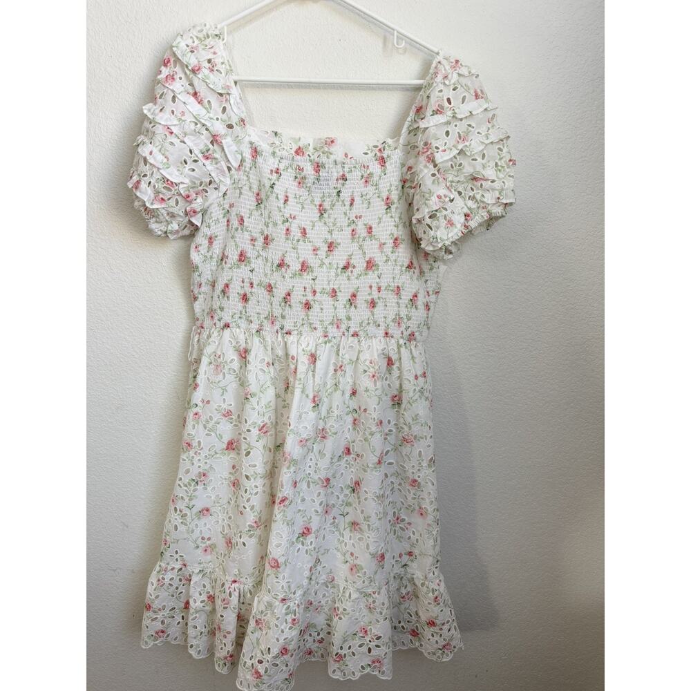LoveShackFancy x Target Women's Clementine Floral Eyelet Short Dress Sz 12 - Picture 3 of 9